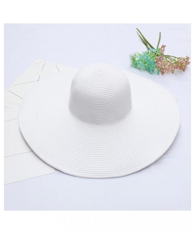 Women's SummerLeisure Outing Sun Sun Shading Vacation Beach Straw Hat Sun Hat Visor for Women A3-white $14.32 Sun Hats