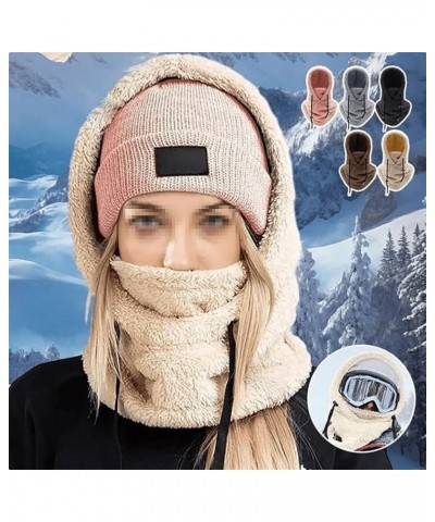 Velvet Hood High Polar Ski Mask, Thermal Mask Neck Warm Scarf Helmet Hood, Windproof winter mask 3pcs-a $18.22 Balaclavas