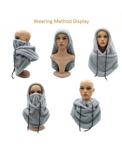 Velvet Hood High Polar Ski Mask, Thermal Mask Neck Warm Scarf Helmet Hood, Windproof winter mask 3pcs-a $18.22 Balaclavas