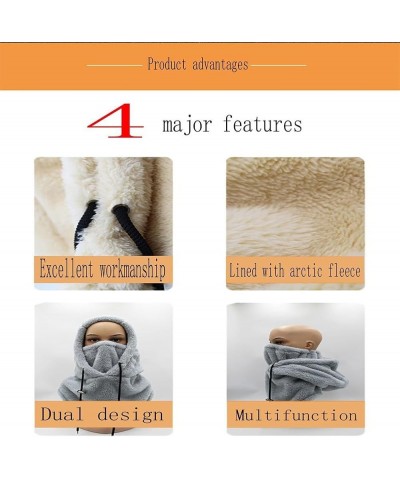 Velvet Hood High Polar Ski Mask, Thermal Mask Neck Warm Scarf Helmet Hood, Windproof winter mask 3pcs-a $18.22 Balaclavas