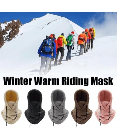 Velvet Hood High Polar Ski Mask, Thermal Mask Neck Warm Scarf Helmet Hood, Windproof winter mask 3pcs-a $18.22 Balaclavas