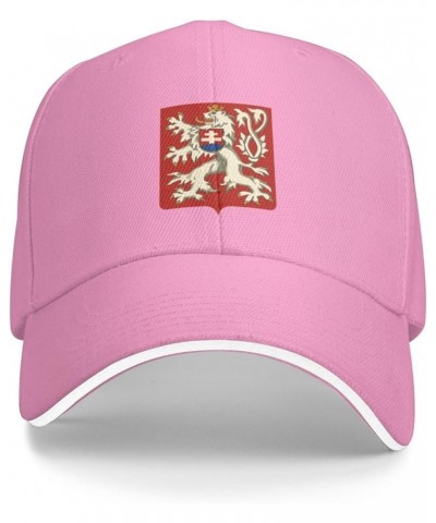 Lesser Coat of arms of Czechoslovakia Baseball Cap Sandwich Brim Hats for Men Women Adjustable Caps Pink $11.25 Baseball Caps