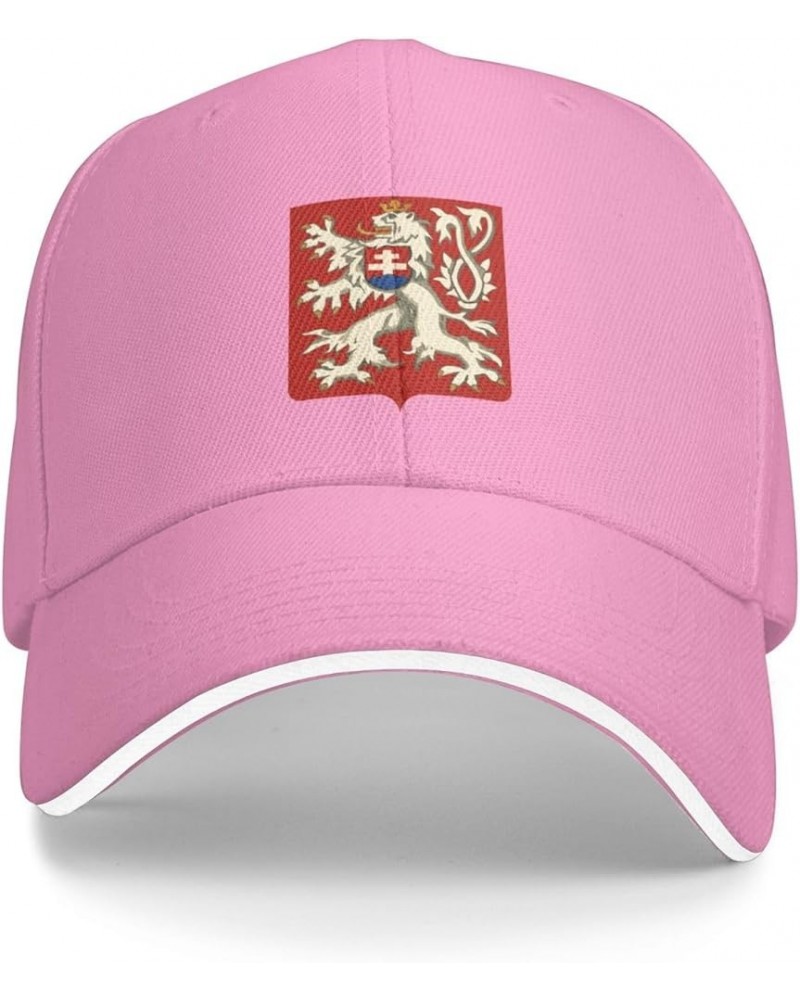 Lesser Coat of arms of Czechoslovakia Baseball Cap Sandwich Brim Hats for Men Women Adjustable Caps Pink $11.25 Baseball Caps