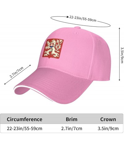 Lesser Coat of arms of Czechoslovakia Baseball Cap Sandwich Brim Hats for Men Women Adjustable Caps Pink $11.25 Baseball Caps