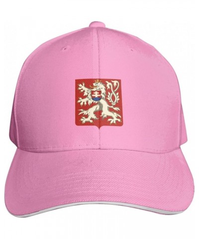 Lesser Coat of arms of Czechoslovakia Baseball Cap Sandwich Brim Hats for Men Women Adjustable Caps Pink $11.25 Baseball Caps