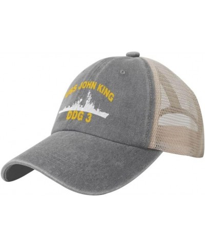 USS John King DDG 3 Flag Baseball Caps-Denim Hats Cowboy Knit hat Fisherman's hat Gray $14.73 Baseball Caps