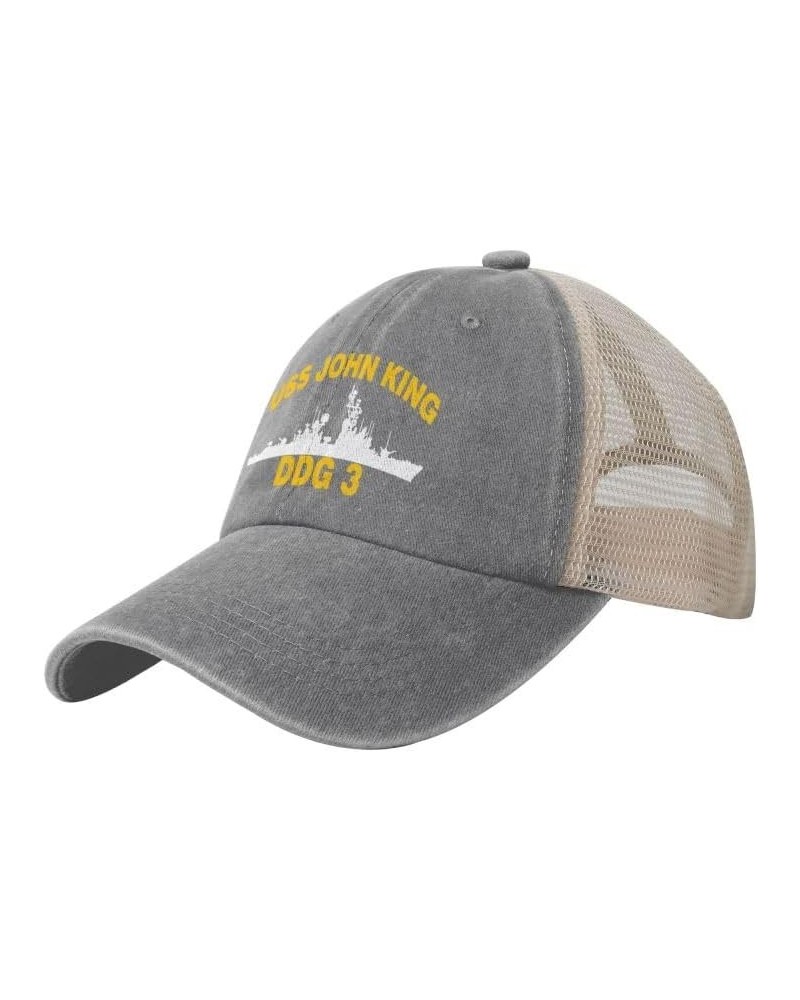 USS John King DDG 3 Flag Baseball Caps-Denim Hats Cowboy Knit hat Fisherman's hat Gray $14.73 Baseball Caps