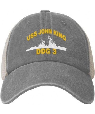 USS John King DDG 3 Flag Baseball Caps-Denim Hats Cowboy Knit hat Fisherman's hat Gray $14.73 Baseball Caps