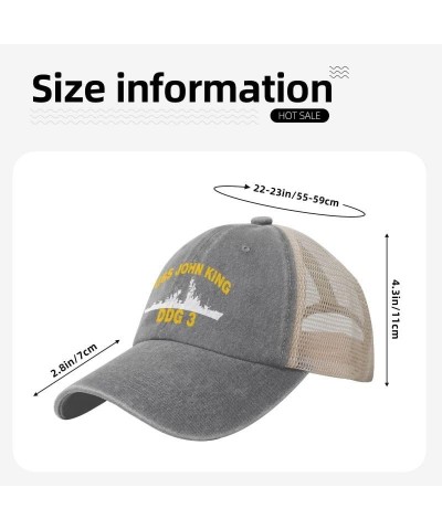 USS John King DDG 3 Flag Baseball Caps-Denim Hats Cowboy Knit hat Fisherman's hat Gray $14.73 Baseball Caps