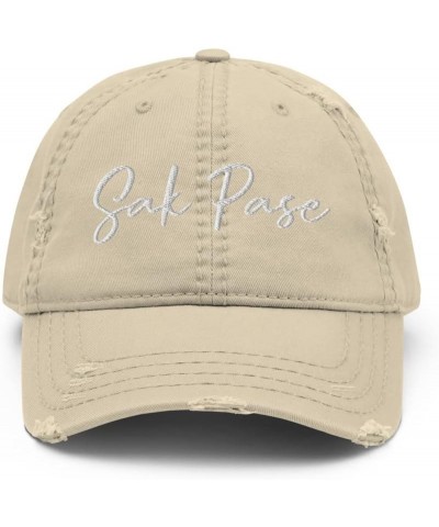 Sak Pase Distressed Dad Hat Haitian Mothers Haitian Daughter Island Hat Khaki $13.52 Baseball Caps