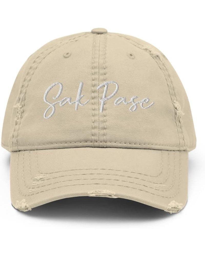 Sak Pase Distressed Dad Hat Haitian Mothers Haitian Daughter Island Hat Khaki $13.52 Baseball Caps