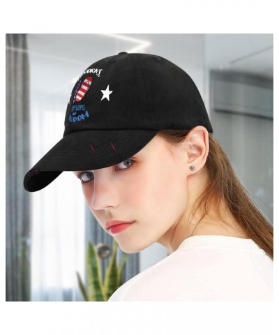 4th of July Hats for Men Baseball Cap Baseball Hat for Men Flip Flops Fireworks and Freedom Hats for Women Allblack $12.43 Ba...