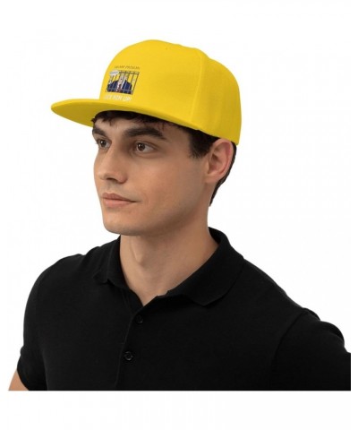 Tru-m-p Prison Lock Him Up Vertical Flag Denim Hats Cowboy Knit hat Fisherman's hat Baseball Caps Yellow $18.65 Baseball Caps