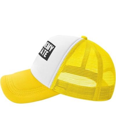 Women's and Men's Baseball Hat Adjustable I Am an Enemy of The State Mesh Trucker Cap Original Dad Hat Yellow $11.99 Baseball...