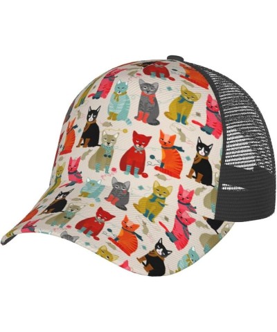 Cartoon Animal Baseball Cap Golf Dad Hat for Men and Women Adjustable Snapback Mesh-Back Outdoor Sport Trucker Hat Cat Ladies...