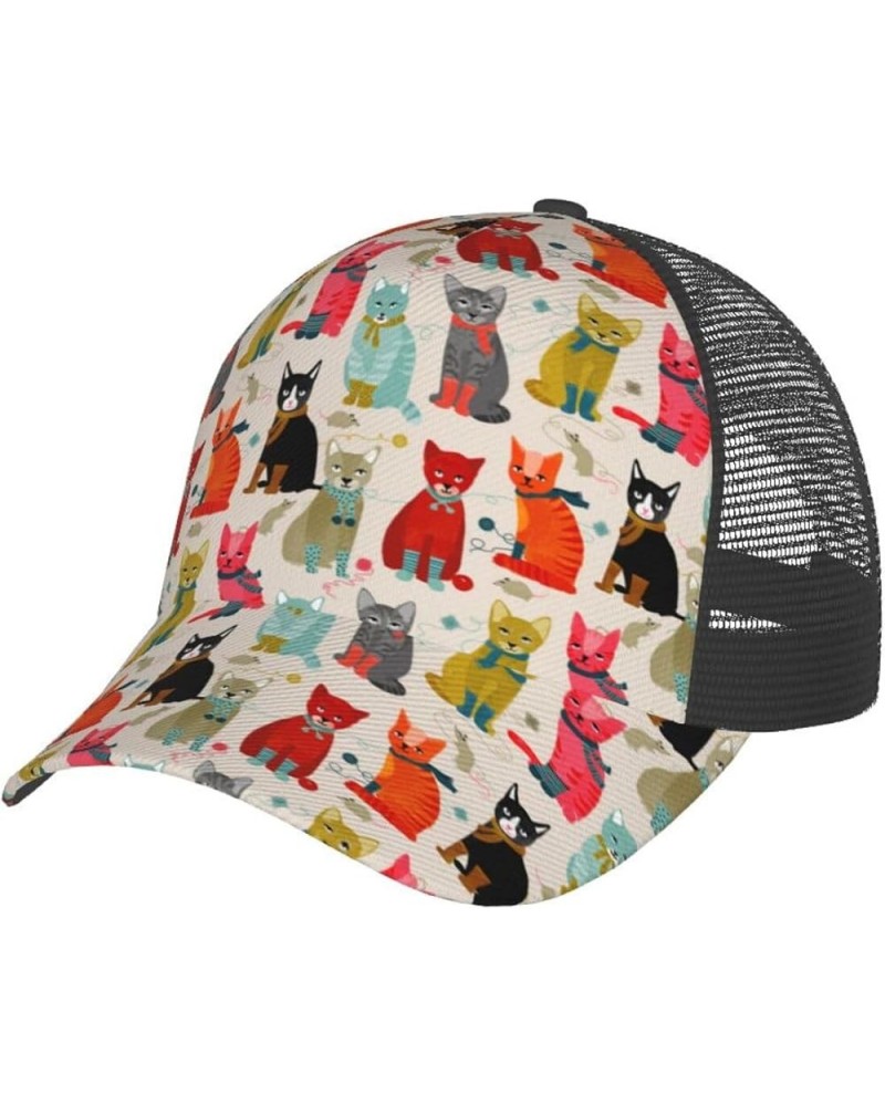 Cartoon Animal Baseball Cap Golf Dad Hat for Men and Women Adjustable Snapback Mesh-Back Outdoor Sport Trucker Hat Cat Ladies...