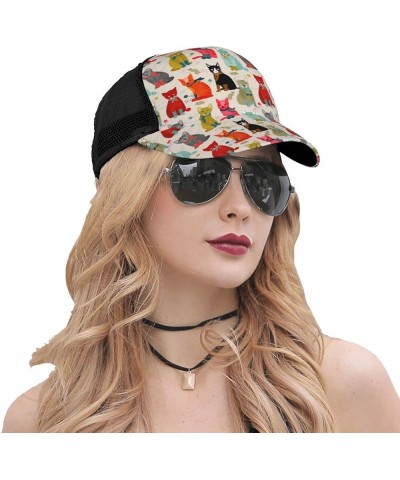 Cartoon Animal Baseball Cap Golf Dad Hat for Men and Women Adjustable Snapback Mesh-Back Outdoor Sport Trucker Hat Cat Ladies...