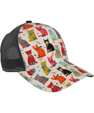 Cartoon Animal Baseball Cap Golf Dad Hat for Men and Women Adjustable Snapback Mesh-Back Outdoor Sport Trucker Hat Cat Ladies...