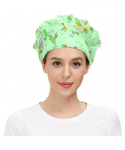 Working Cap with Sweatband Elastic Toggle Adjustable Bouffant Hats Printed Multi Color 43 Doodle Birds $11.19 Balaclavas