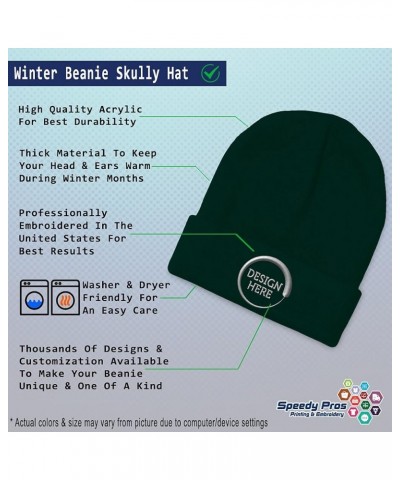 Beanies for Men Dive Flag with Diver Embroidery Diving Winter Hats for Women Acrylic Skull Cap 1 Size Forest Green Design Onl...