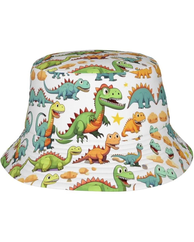 Unisex Fashion Bucket Hat - Beach Sun Visor for Men and Women, Lightweight Outdoor Bucket Cap-Zebra Cartoon Dinosaur Images $...