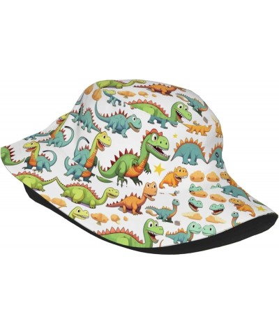 Unisex Fashion Bucket Hat - Beach Sun Visor for Men and Women, Lightweight Outdoor Bucket Cap-Zebra Cartoon Dinosaur Images $...