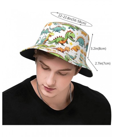 Unisex Fashion Bucket Hat - Beach Sun Visor for Men and Women, Lightweight Outdoor Bucket Cap-Zebra Cartoon Dinosaur Images $...