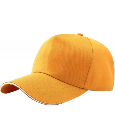 Unisex Baseball Cap Dad Hat Women Men Blank Washed Low Profile Peaked Cap Cotton UPF 50+ Running Golf Cap Hat Yellow 3 $7.19 ...