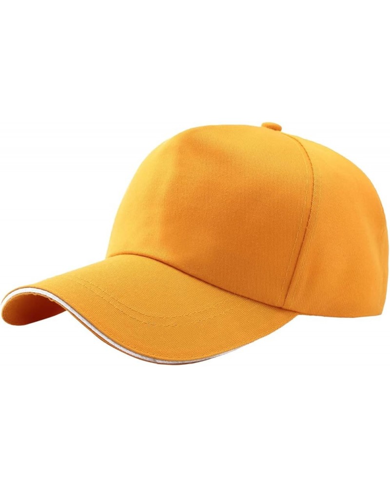 Unisex Baseball Cap Dad Hat Women Men Blank Washed Low Profile Peaked Cap Cotton UPF 50+ Running Golf Cap Hat Yellow 3 $7.19 ...