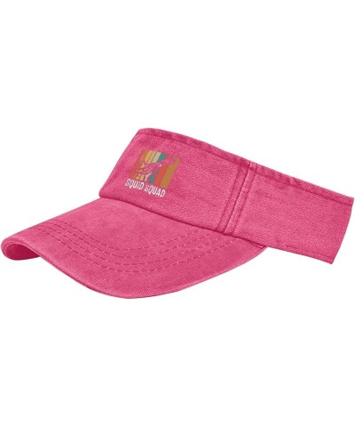 Interesting Vintage Squid Squid Cap Sun Visor for Men Sun Visors Funny Visor Hats Pink $9.99 Sun Hats