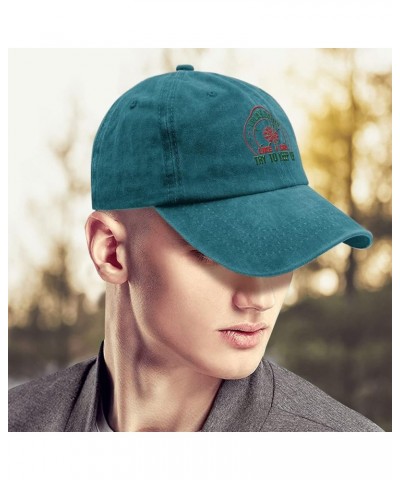 Baseball Hat for Women Christmas Cute Baseball Cap for Men Golf Caps Trendy Sun Hats Cyan Blue $11.75 Sun Hats