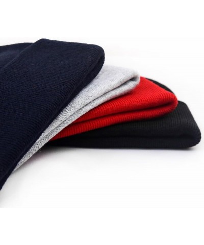 Mens Beanie Hats Sport Letter D Embroidered Casual Knit Hats for Women Winter Navy $10.42 Skullies & Beanies