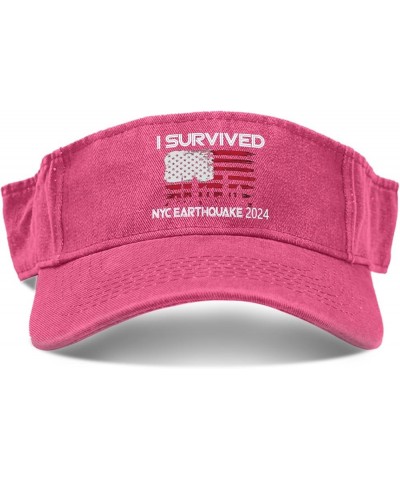 I Survived Earthquake's 2024 Hats Sun Visors for Women Golf Hats Flodable Golf Hats Pink $10.78 Visors