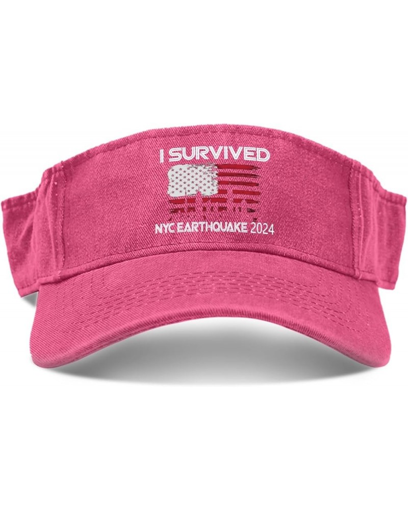 I Survived Earthquake's 2024 Hats Sun Visors for Women Golf Hats Flodable Golf Hats Pink $10.78 Visors