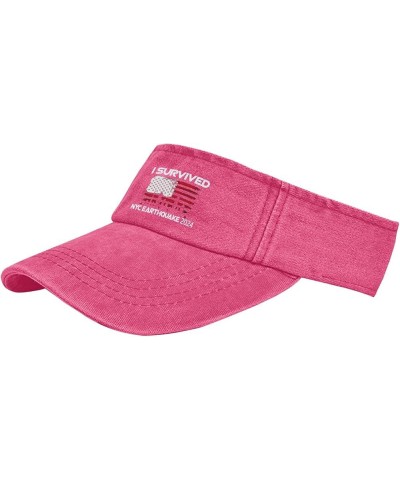 I Survived Earthquake's 2024 Hats Sun Visors for Women Golf Hats Flodable Golf Hats Pink $10.78 Visors