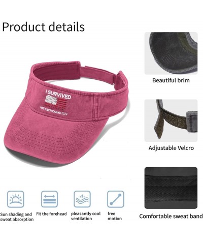 I Survived Earthquake's 2024 Hats Sun Visors for Women Golf Hats Flodable Golf Hats Pink $10.78 Visors