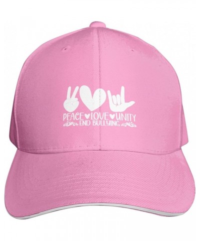 Peace Love Unity Anti Bullying Orange Baseball Cap for Men Women Trucker Hat Adjustable Sports Hats Stylish Caps Pink $12.40 ...