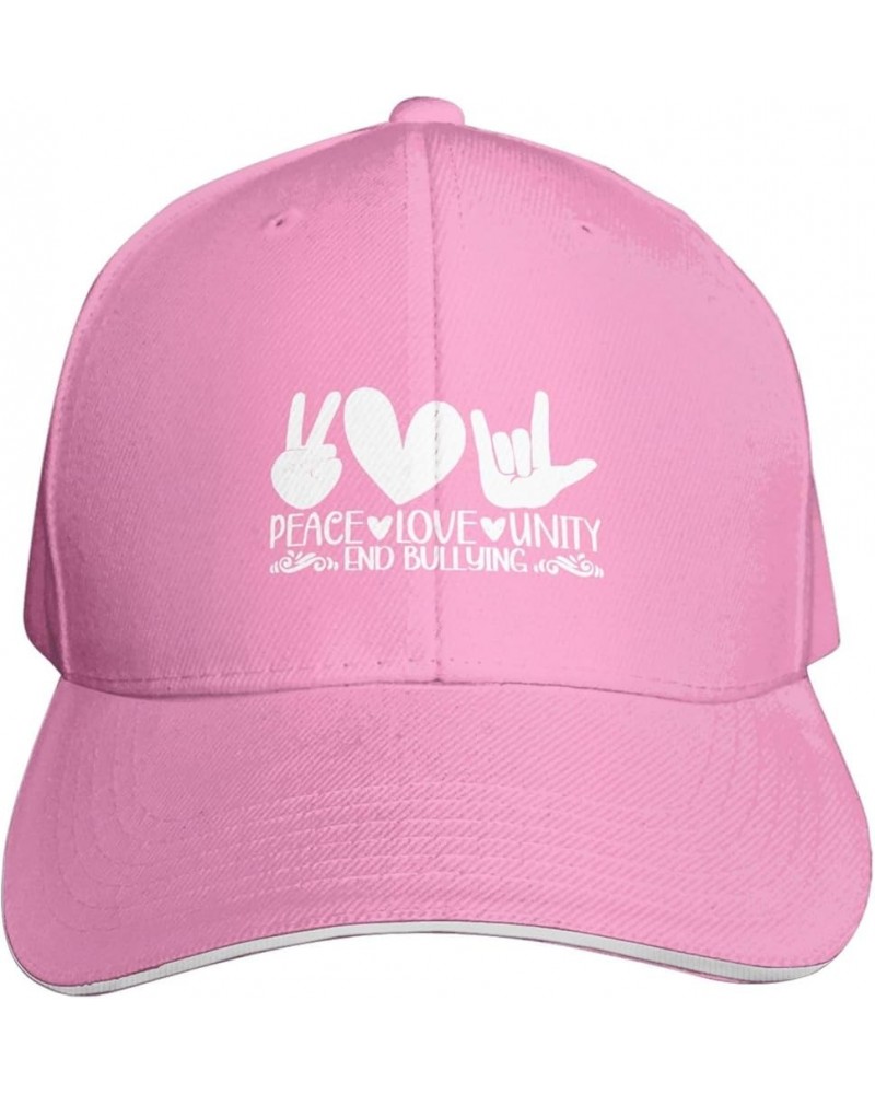 Peace Love Unity Anti Bullying Orange Baseball Cap for Men Women Trucker Hat Adjustable Sports Hats Stylish Caps Pink $12.40 ...