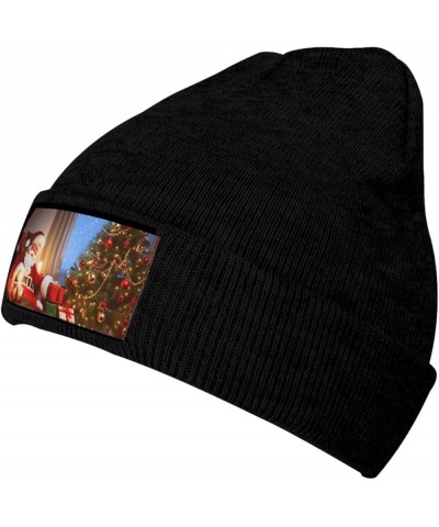 Knitted Hat Christmas Magic Print Beanie for Women Soft Warm Beanie Cap Casual Knit Hat Men Winter Beanies Black $11.49 Skull...