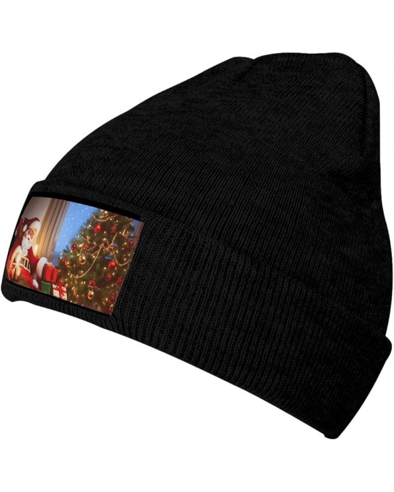 Knitted Hat Christmas Magic Print Beanie for Women Soft Warm Beanie Cap Casual Knit Hat Men Winter Beanies Black $11.49 Skull...