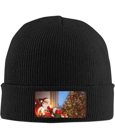 Knitted Hat Christmas Magic Print Beanie for Women Soft Warm Beanie Cap Casual Knit Hat Men Winter Beanies Black $11.49 Skull...