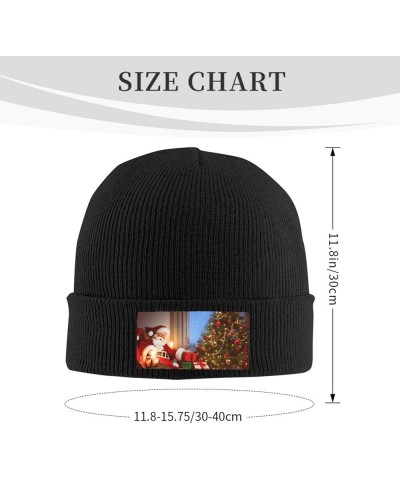 Knitted Hat Christmas Magic Print Beanie for Women Soft Warm Beanie Cap Casual Knit Hat Men Winter Beanies Black $11.49 Skull...