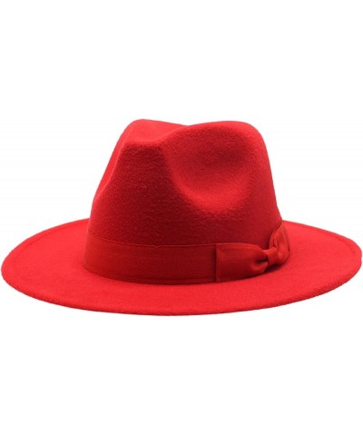 Autumn Wool Fedora Hat for Women Solid Formal Wedding Decorate Man Panamas Street Dance Cap Fedoras Pink2 $19.27 Fedoras