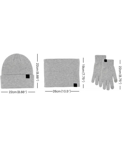 Women Men Gloves Scarf Hat Set Warm Cute Hat Scarf Gloves Winter Snow Insulated Knit Cap Scarf Hat Gloves Set Blue $15.27 Sca...