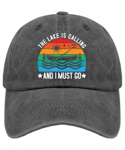 The Lake is Calling and I Must Go Hat Women's Hat Pigment Black Hiking Hat Women Gifts for Grandma Running Hat Pigment Black ...