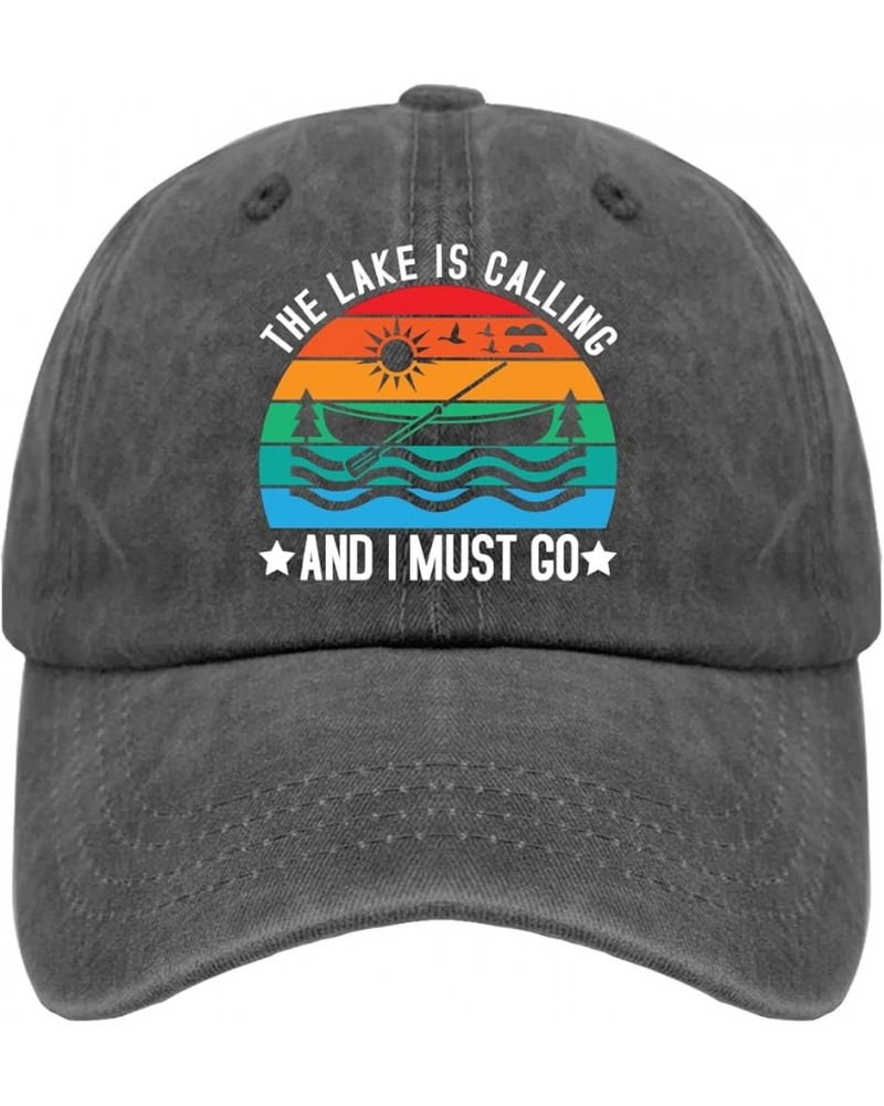 The Lake is Calling and I Must Go Hat Women's Hat Pigment Black Hiking Hat Women Gifts for Grandma Running Hat Pigment Black ...