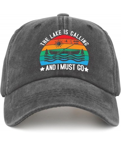 The Lake is Calling and I Must Go Hat Women's Hat Pigment Black Hiking Hat Women Gifts for Grandma Running Hat Pigment Black ...