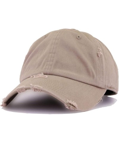 Best Dad Dad Vintage Baseball Cap Embroidered Cotton Adjustable Distressed Dad Hat Khaki $11.75 Baseball Caps