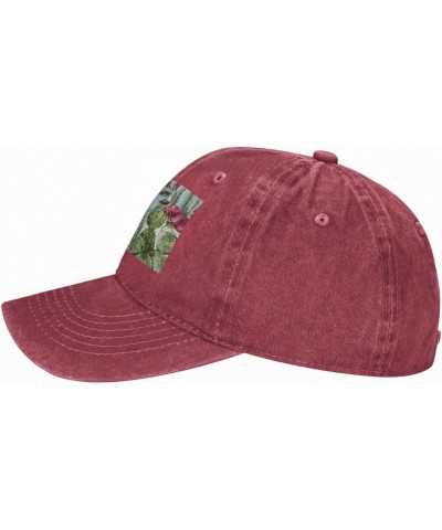 Cactus Succulent Rose Print Washed Cowboy Baseball Cap for Adults Adjustable Caps Fashion Cap A Sun Hat $10.52 Baseball Caps