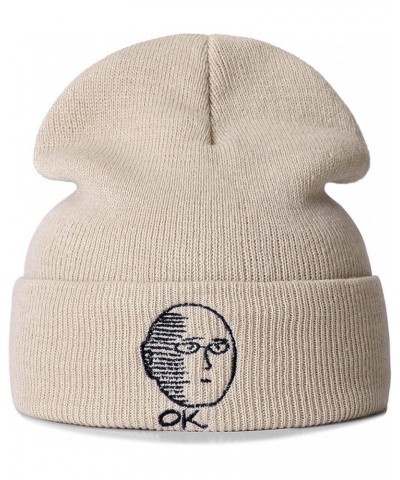 Cotton Casual Beanies Knitted Winter Hat Hip-hop Skullies Hat Beige $16.12 Skullies & Beanies